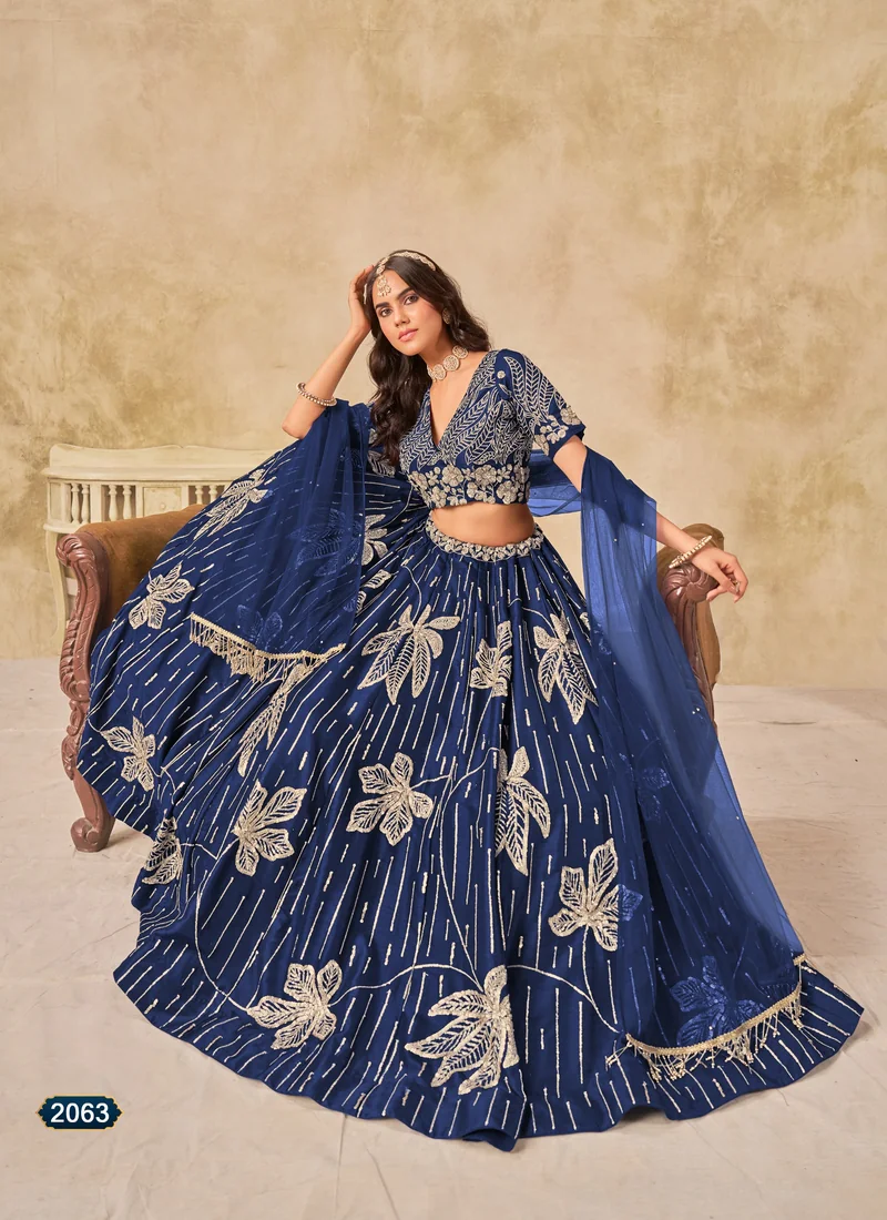 Blue Art Silk Lehenga Choli | HL0025 – Back design Back design Blue Art Silk Lehenga Choli | HL0025 for women