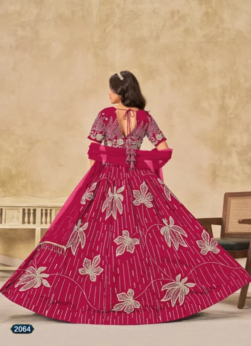 Front view Dark Pink Art Silk Lehenga Choli | HL0026 for women