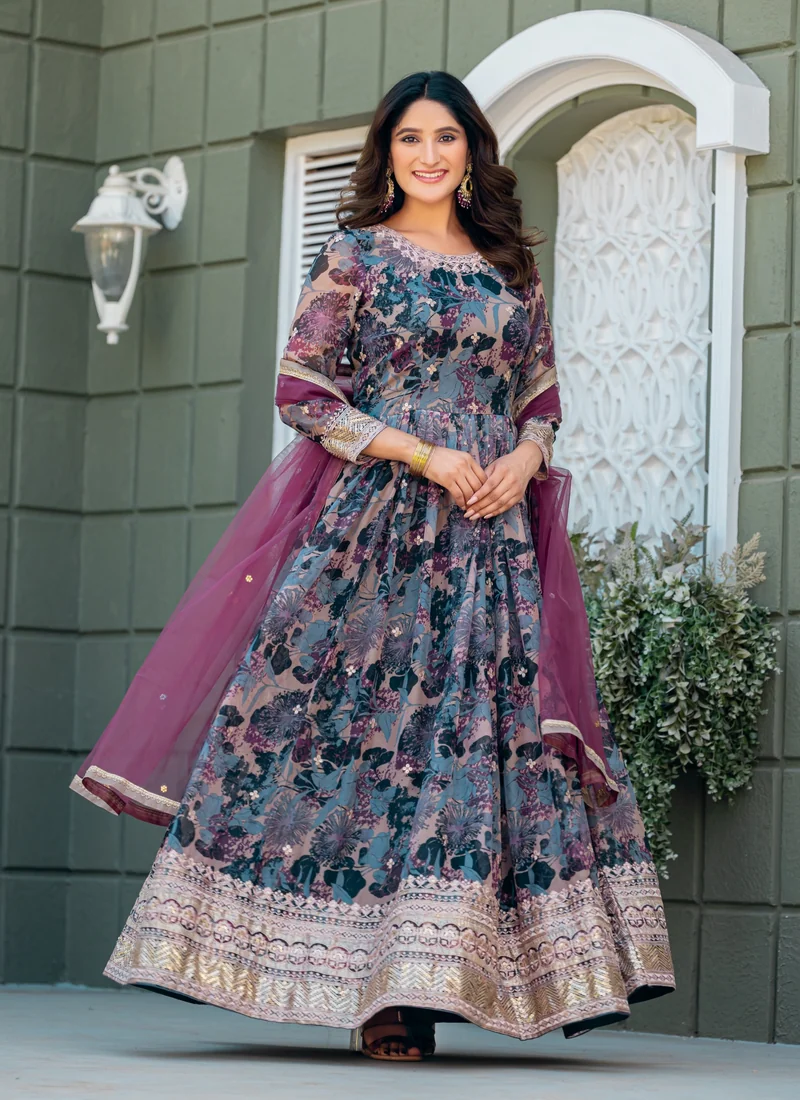 multi colour embroiderd gown | hl0027 multi colour embroiderd gown | hl0027