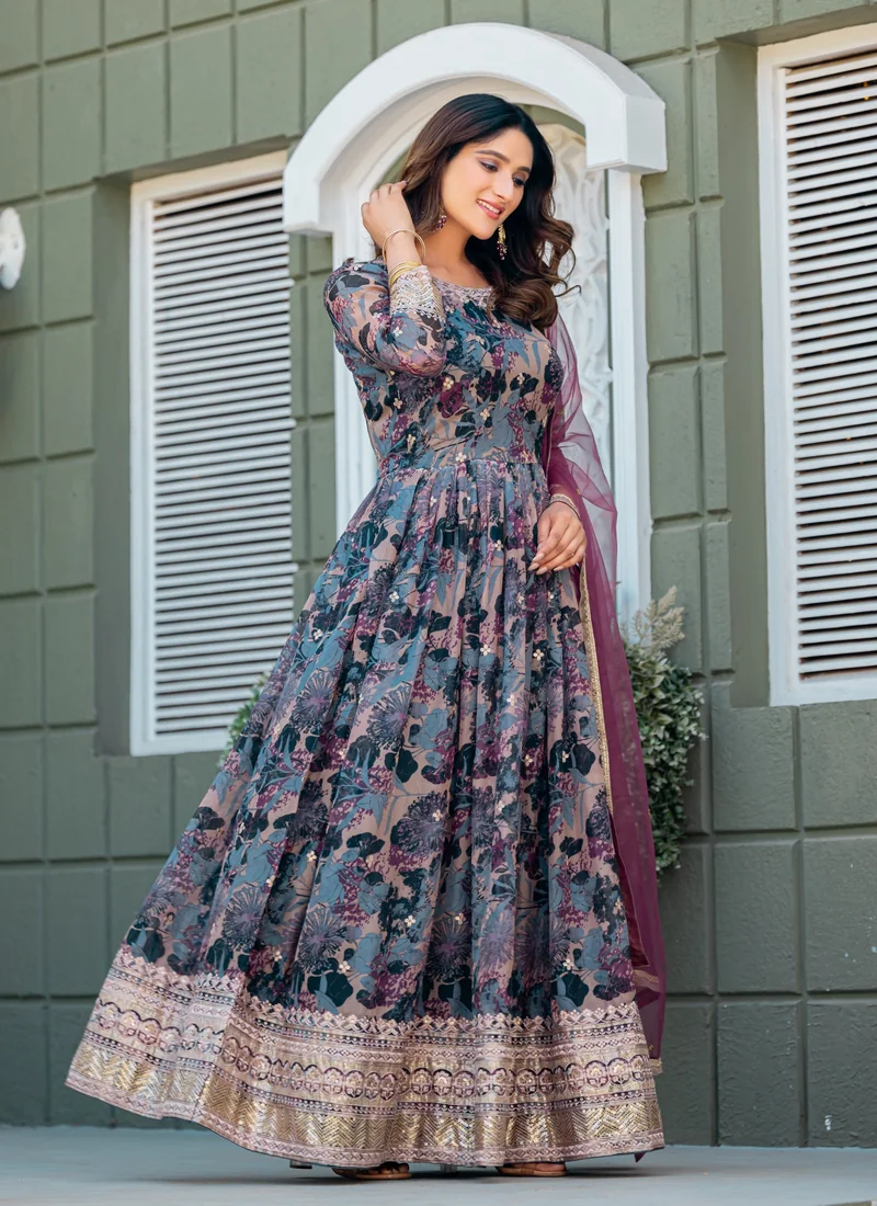 multi colour embroiderd gown | hl0027 multi colour embroiderd gown | hl0027