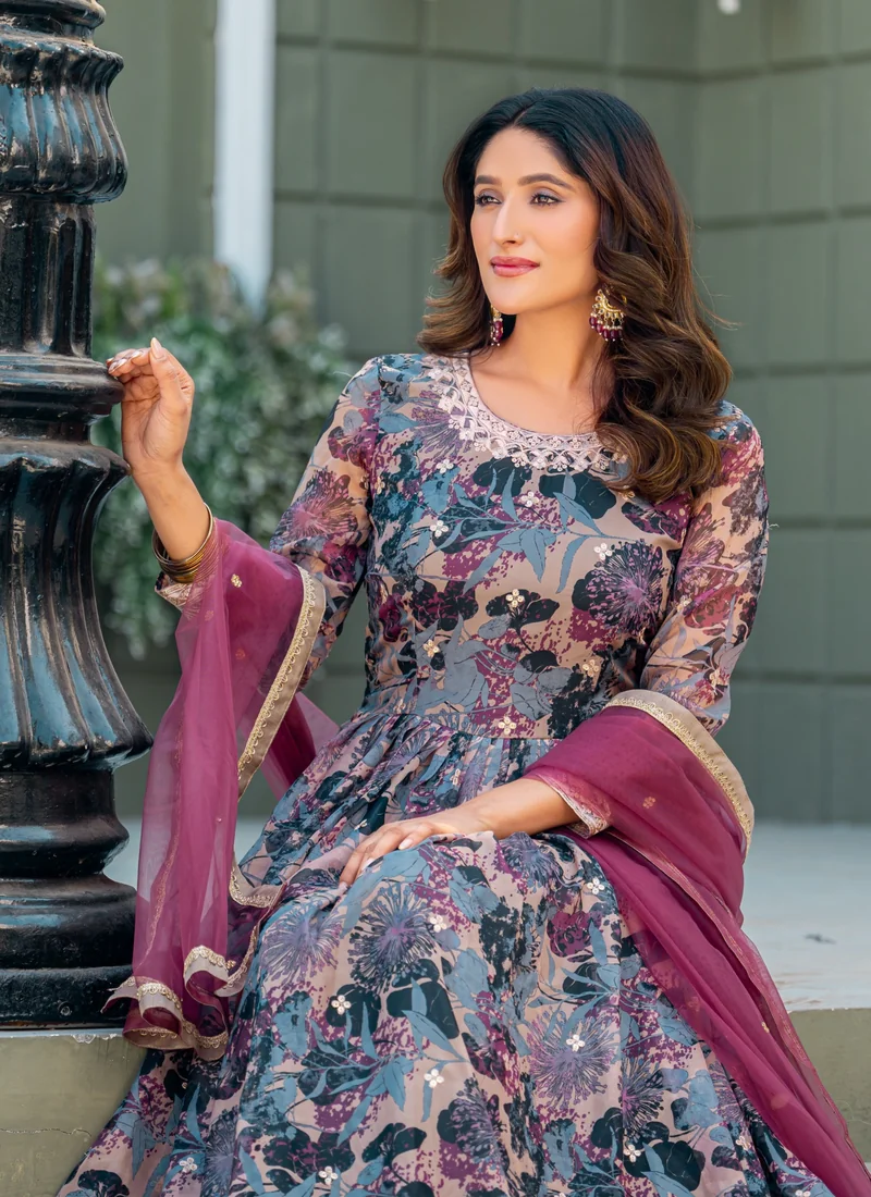 multi colour embroiderd gown | hl0027 multi colour embroiderd gown | hl0027