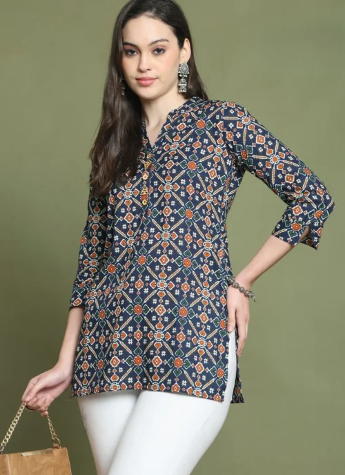 Front view Cotton Printed Kurti HL0028 for women
