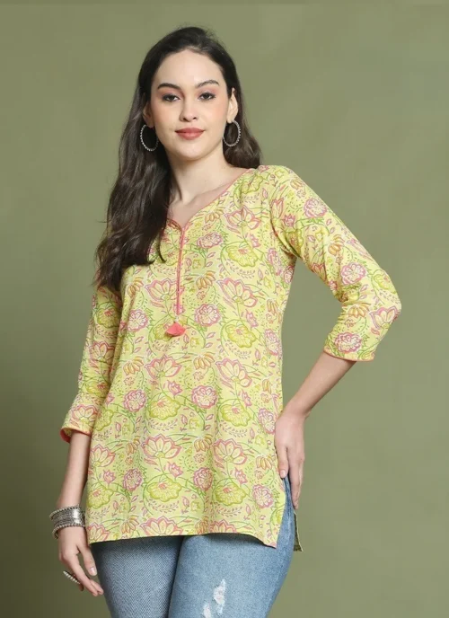 Front view Cotton Printed Kurti HL0029 for women