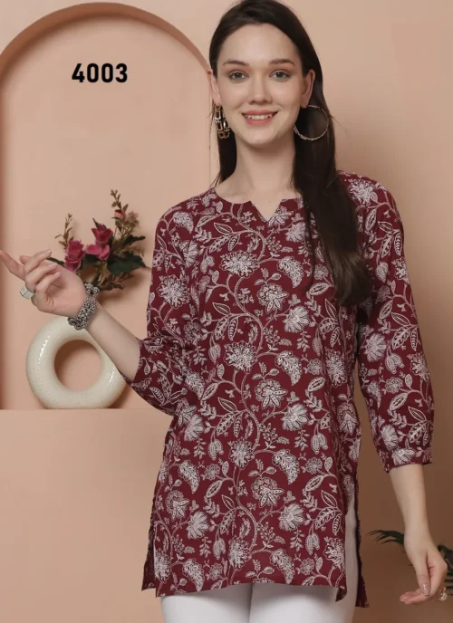 Front view Cotton Printed Kurti HL0033 for women