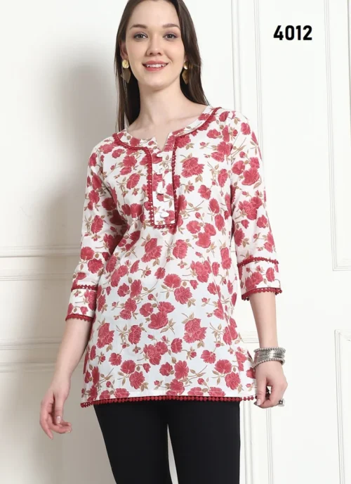 Front view Cotton Printed Kurti HL0040 for women