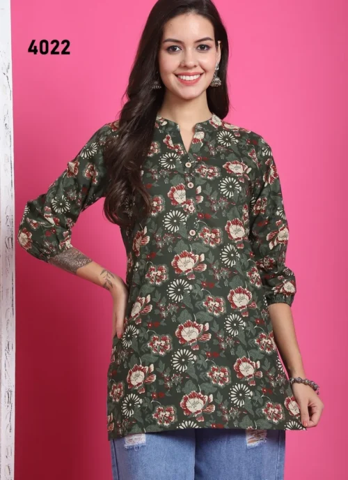 Front view Cotton Printed Kurti HL0048 for women