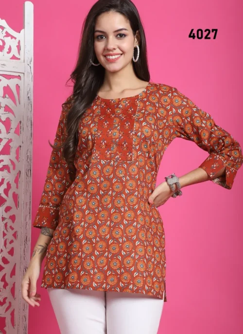 Front view Cotton Printed Kurti HL0050 for women