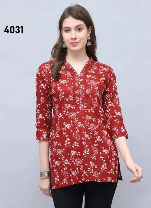 Front view Cotton Printed Kurti HL0052 for women