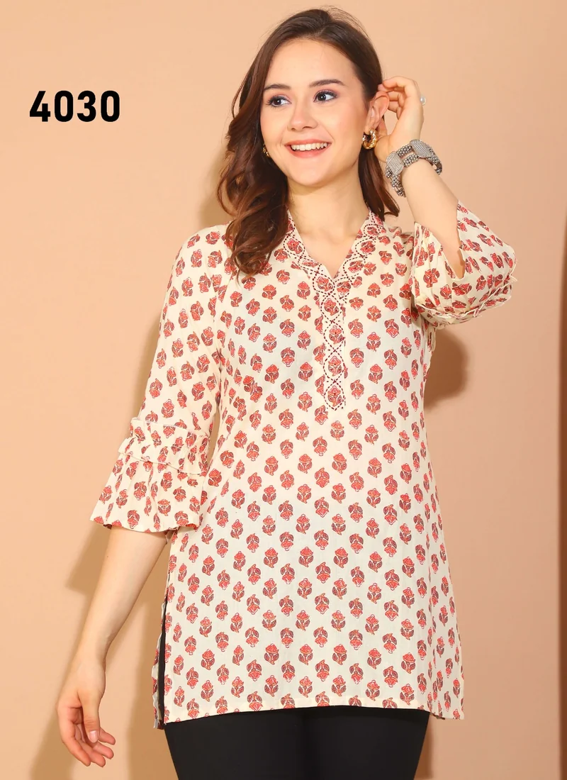 Front view Cotton Printed Kurti HL0053 for women