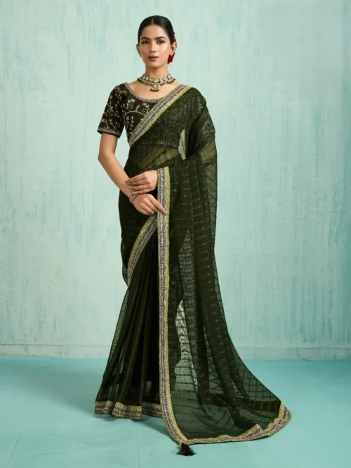 mehendi designer saree