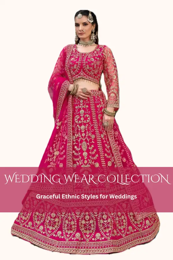Red wedding wear ethnic outfit for women