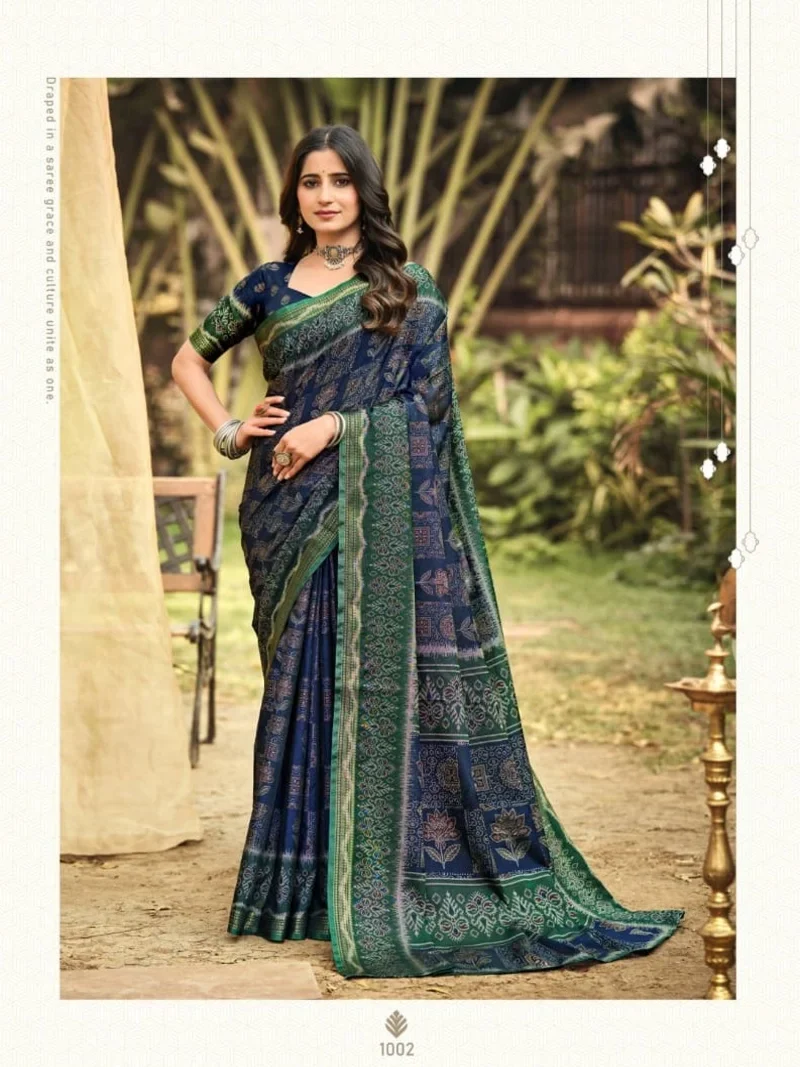 BlueSoft Cotton Digitral Print Designer Saree (HLS0011)