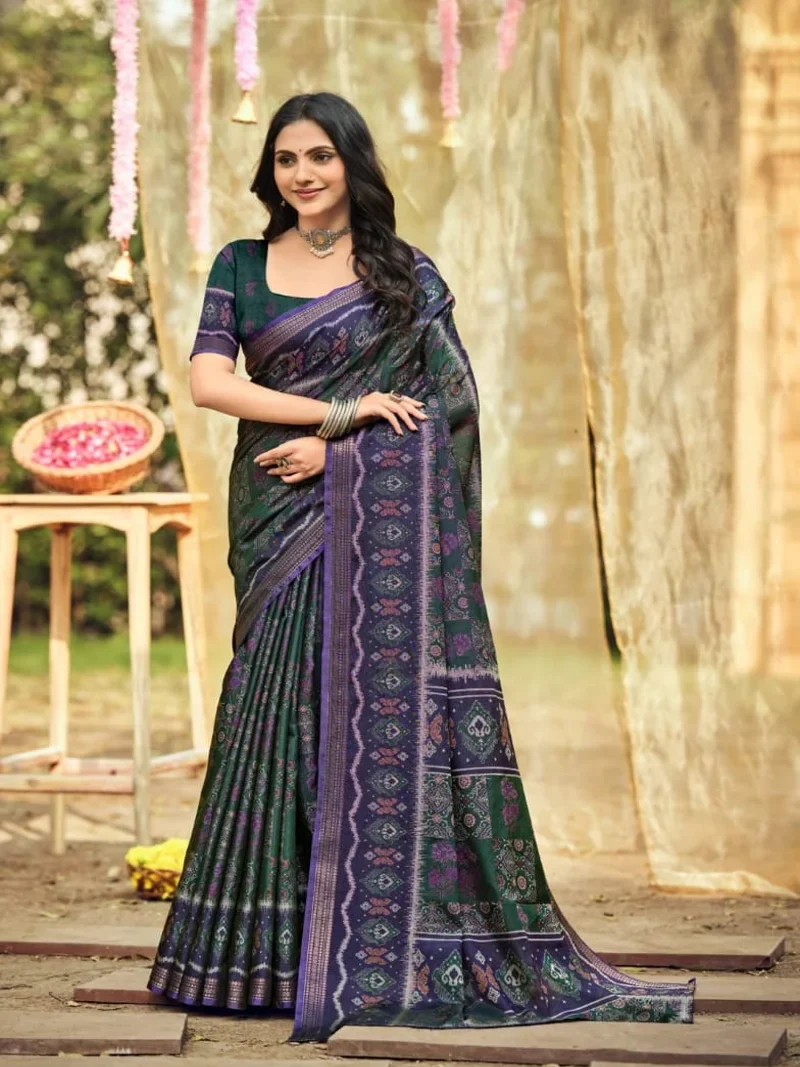 Purple Soft Cotton Digitral Print Designer Saree (HLS0013)
