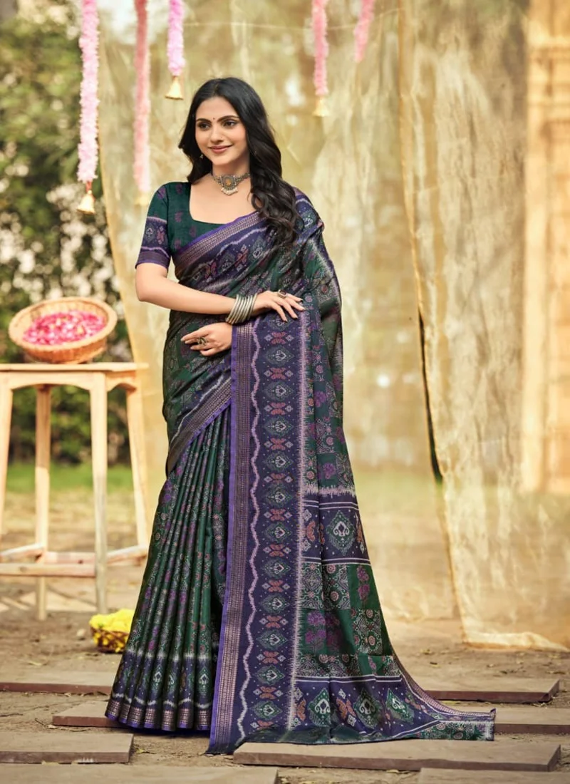 Purple Soft Cotton Digitral Print Designer Saree (HLS0013)