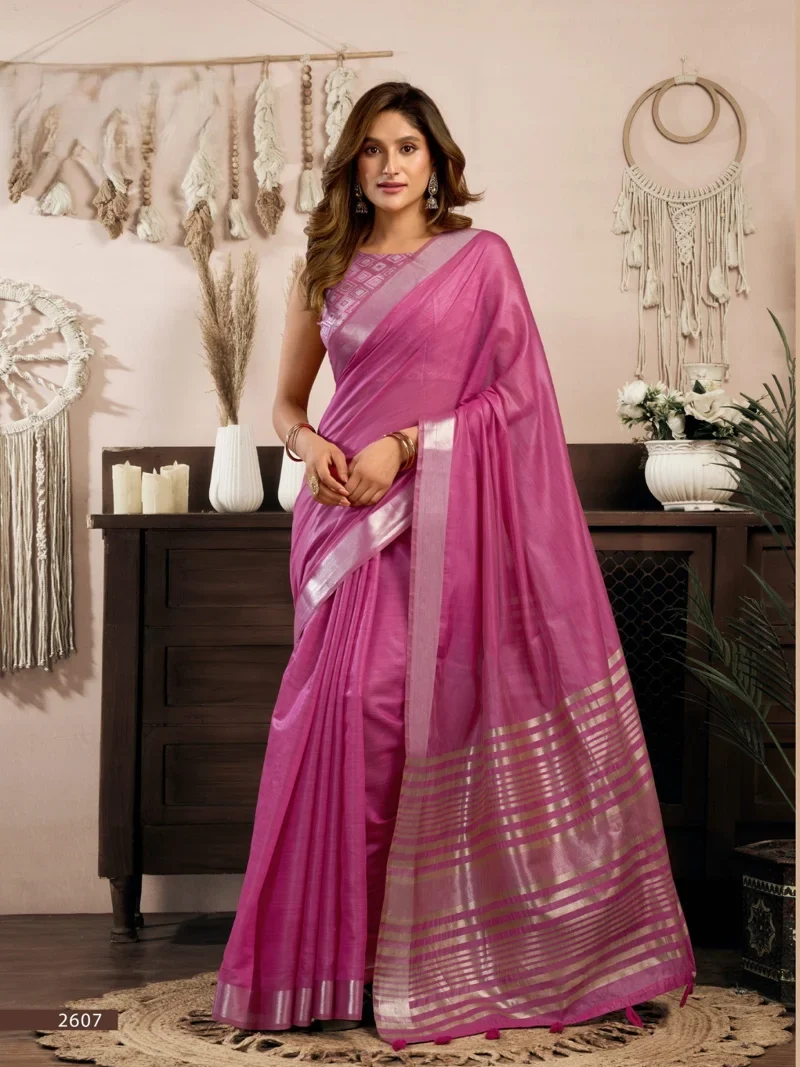 Pink Designer Partywear Saree for Women - HLS00059