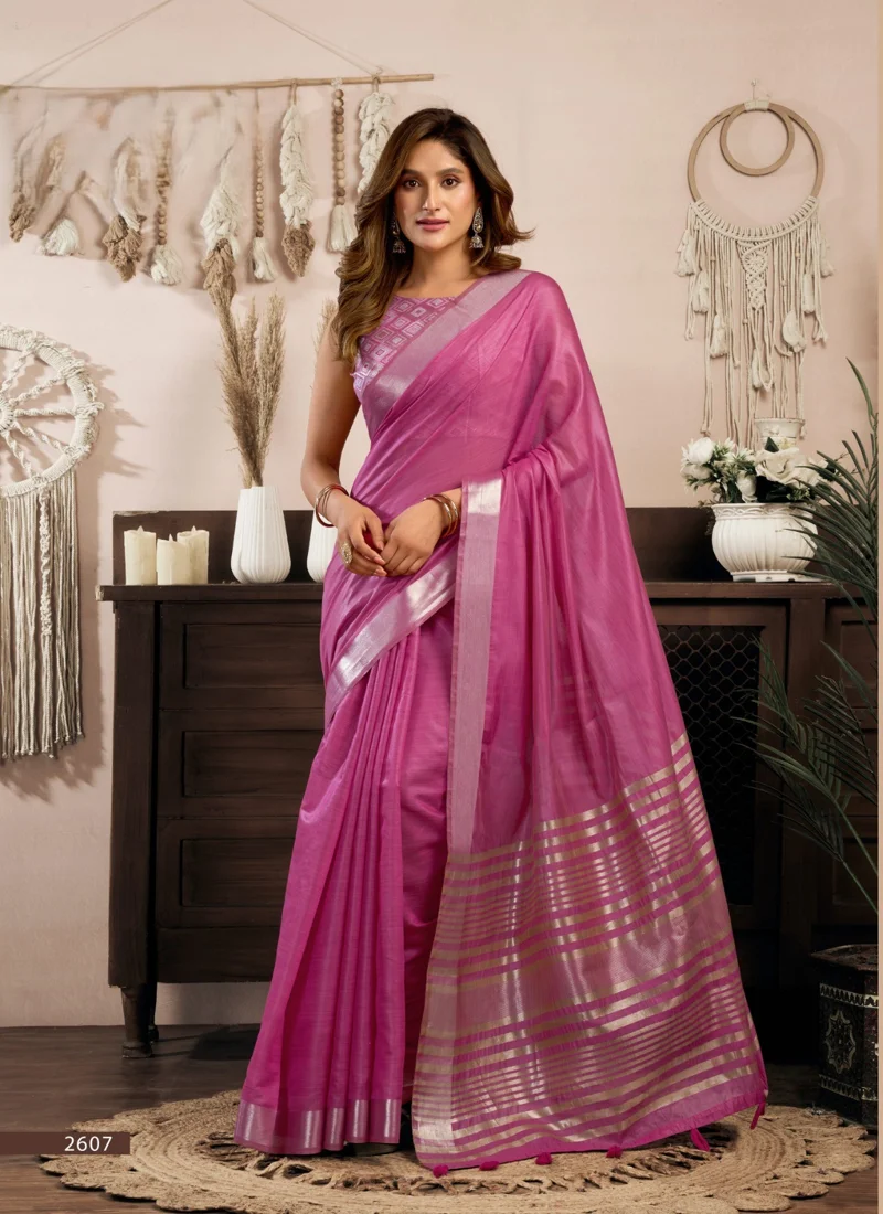 Pink Designer Partywear Saree for Women - HLS00059