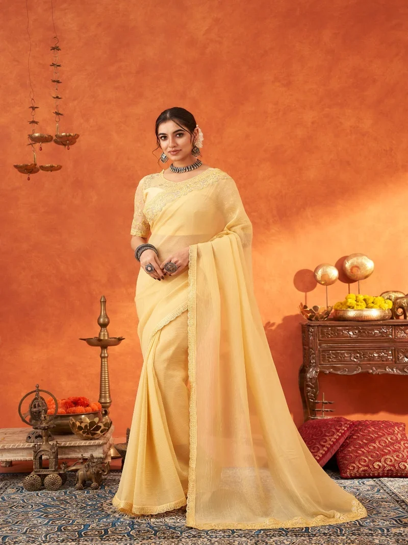 Yellow Designer Wedding Wear for Women - HLS00073