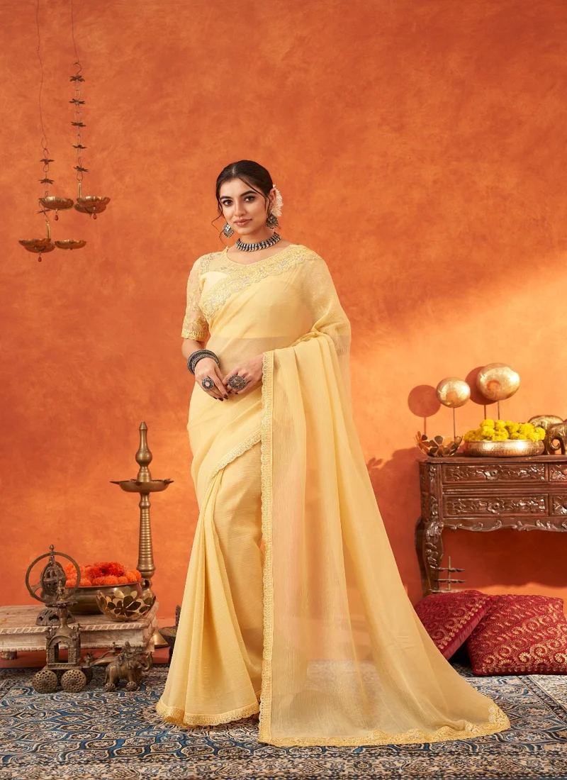 Yellow Designer Wedding Wear for Women - HLS00073