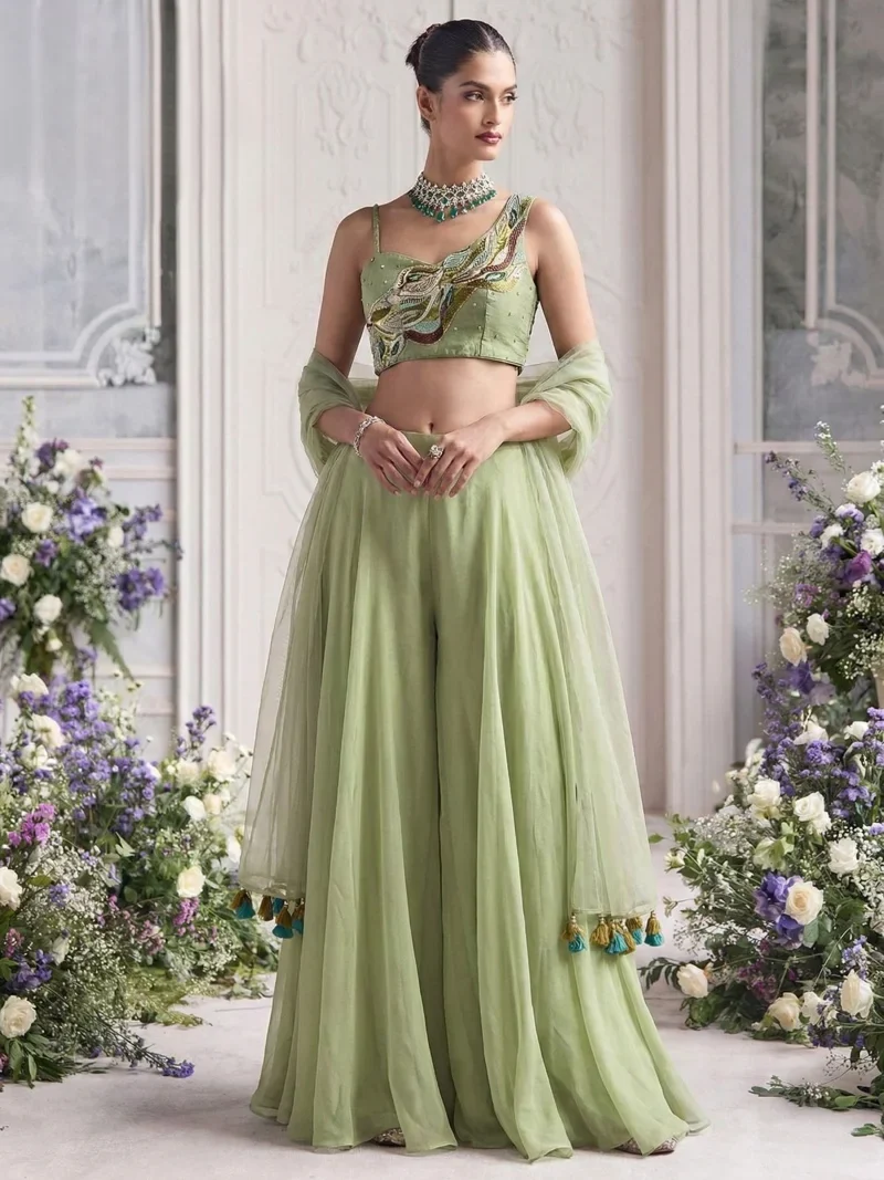 Green Designer Salwar Kameez for Women - HLS00075