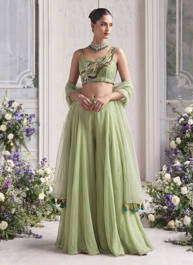 Green Designer Salwar Kameez for Women - HLS00075