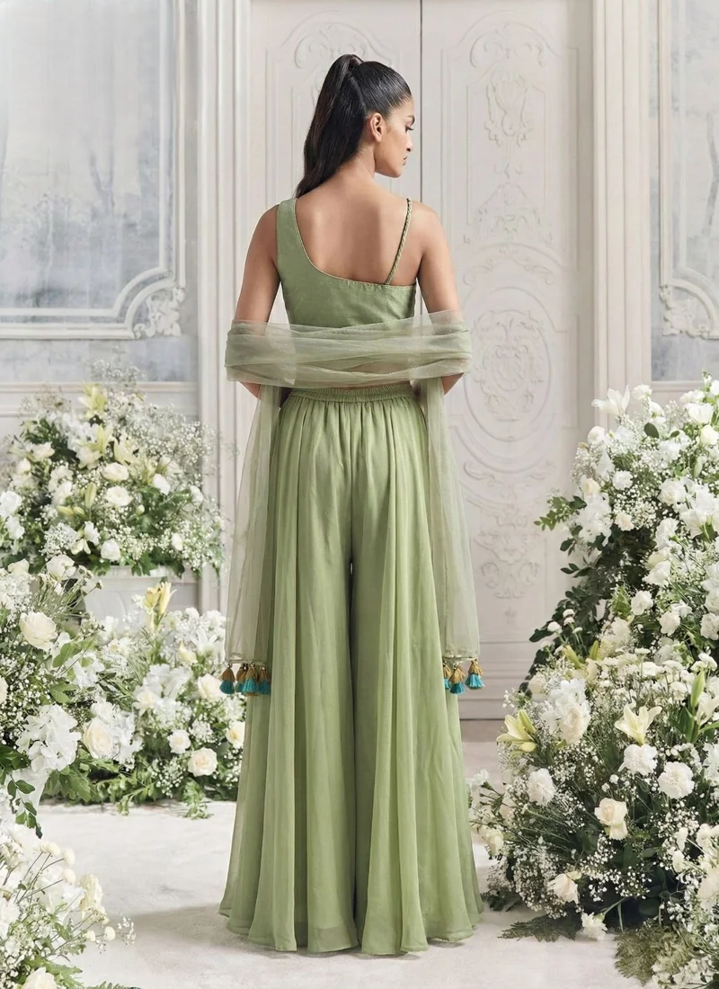 Green Designer Salwar Kameez for Women - HLS00075 - Image 2