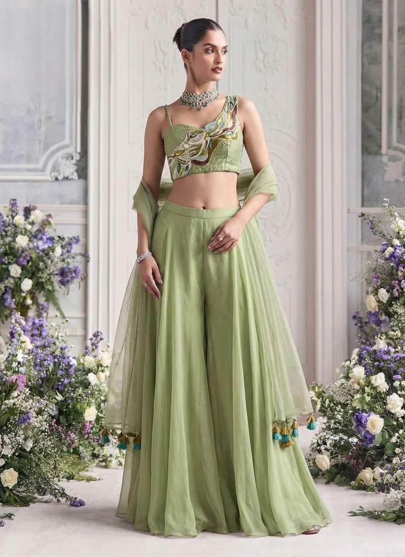 Green Designer Salwar Kameez for Women - HLS00075 - Image 3