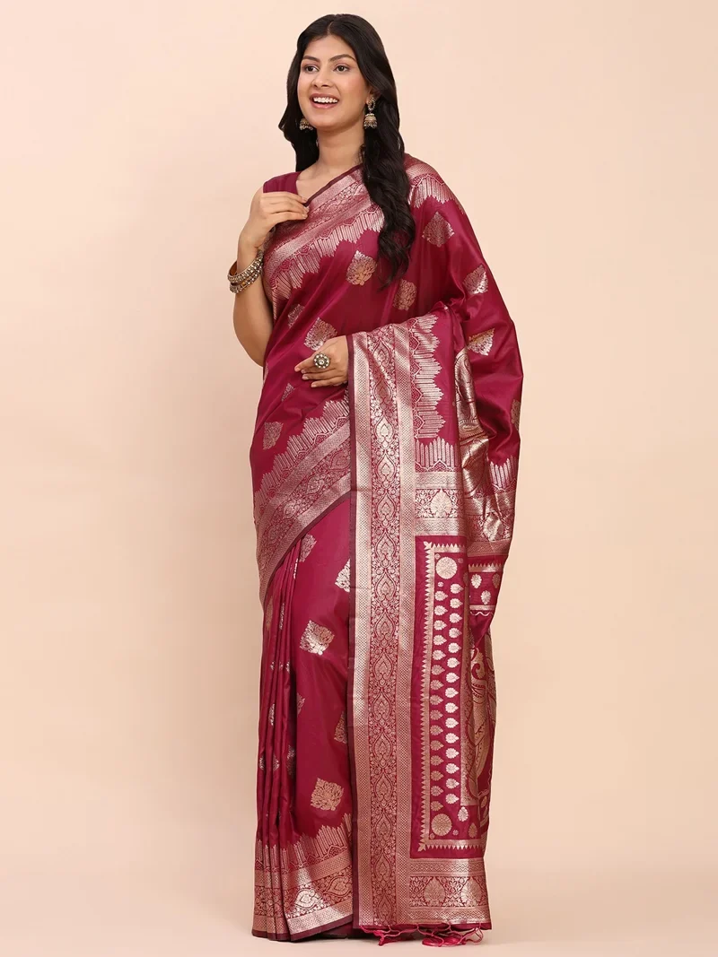Maroon Designer Saree for Women - HLS00080