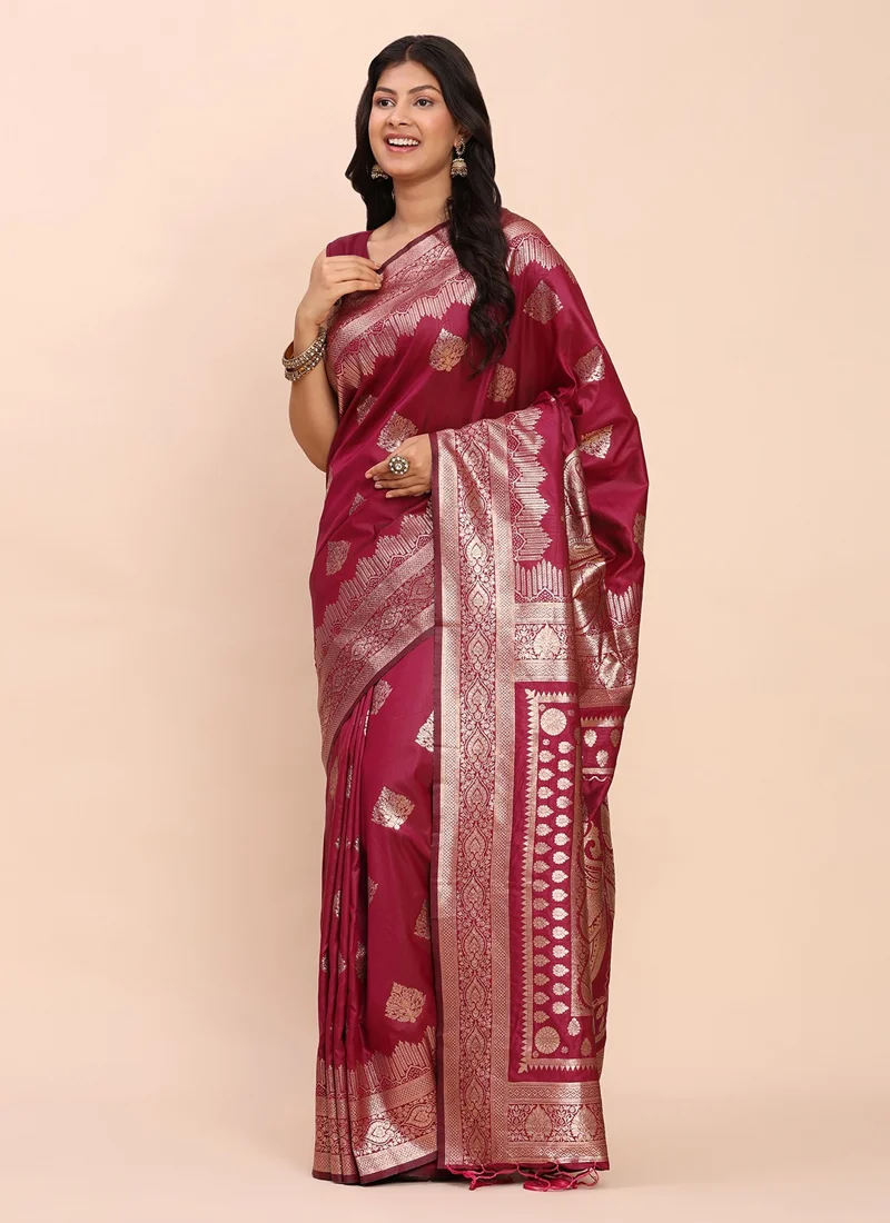 Maroon Designer Saree for Women - HLS00080
