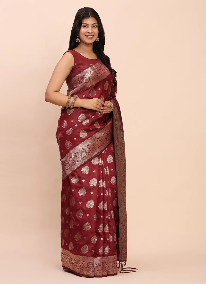 Red Designer Saree for Women - HLS00081