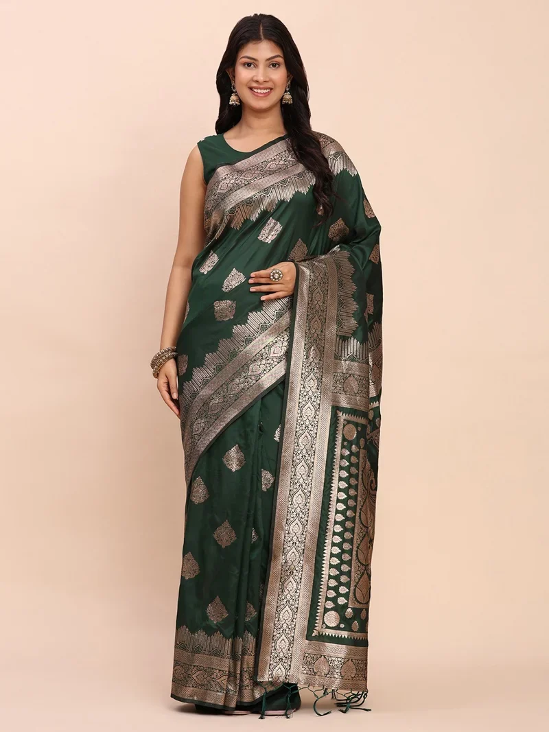 Green Designer Saree for Women - HLS00083