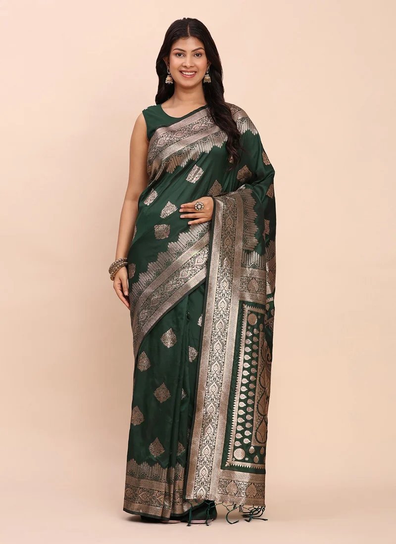 Green Designer Saree for Women - HLS00083
