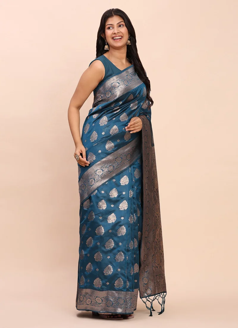 Rama Green Designer Saree for Women - HLS00084