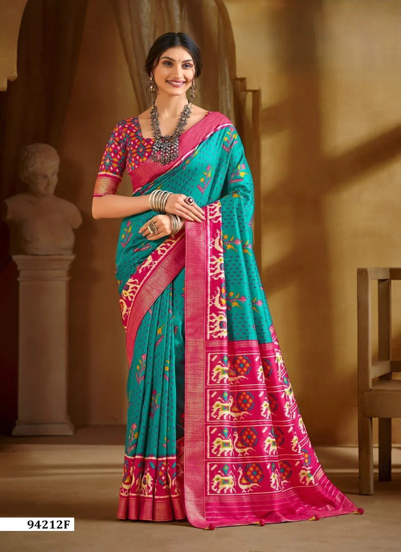 Bottle Green Dola Silk Printed Designer Saree for Women - HLS00115