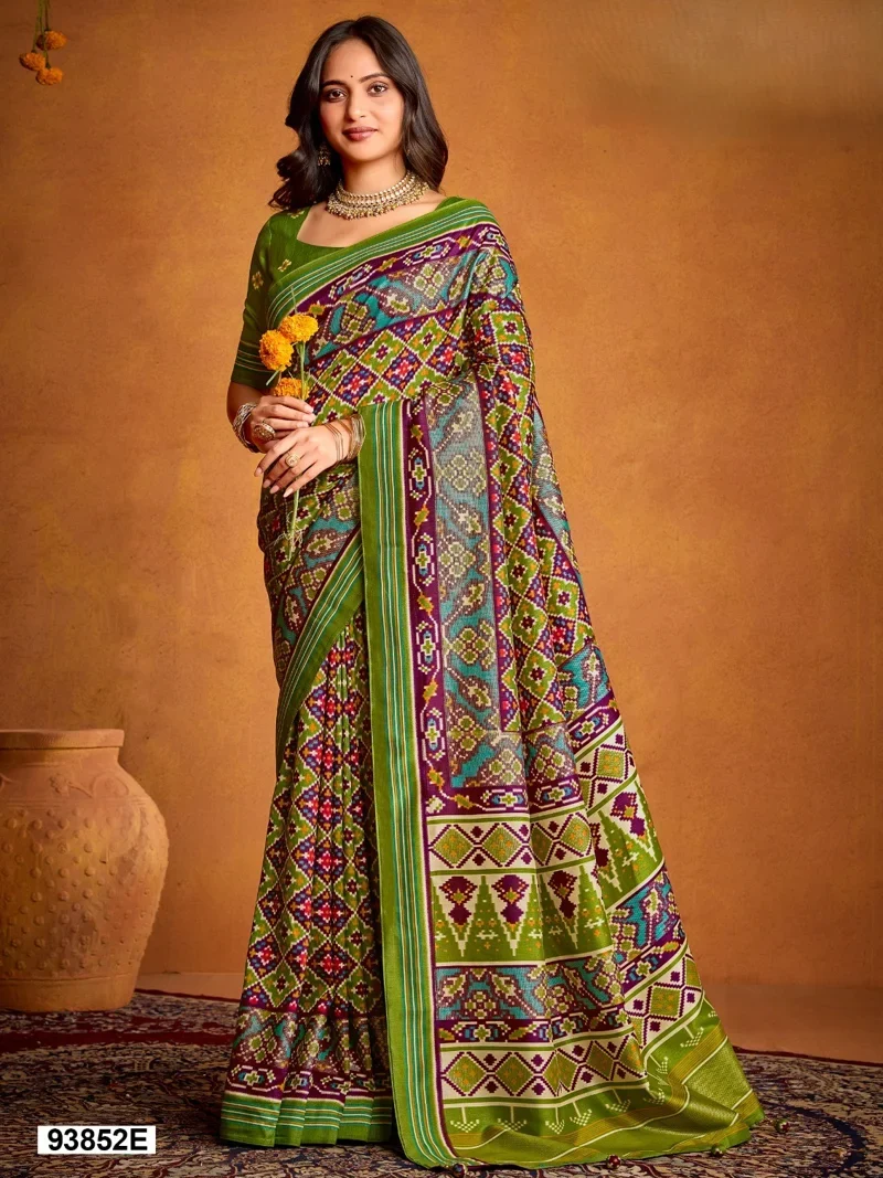 Green Dola Silk Printed Designer Saree for Women - HLS00121