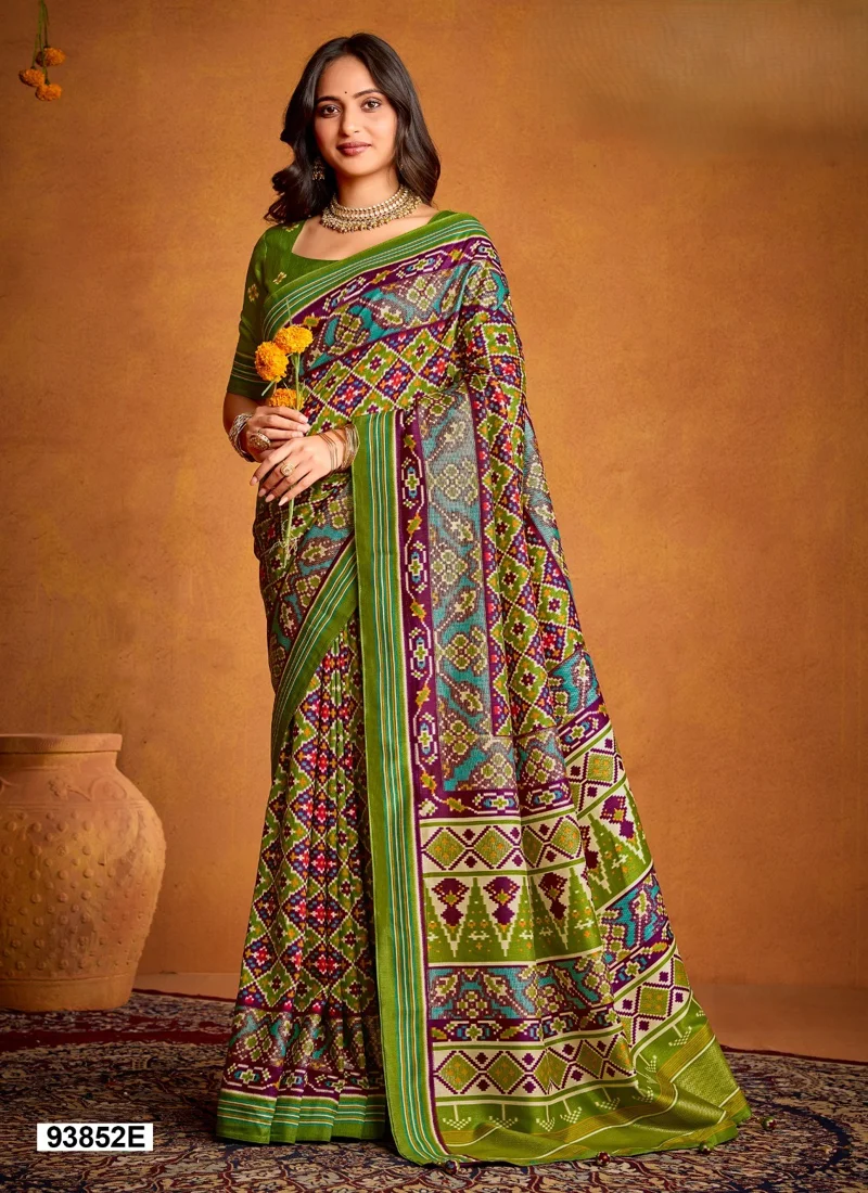 Green Dola Silk Printed Designer Saree for Women - HLS00121