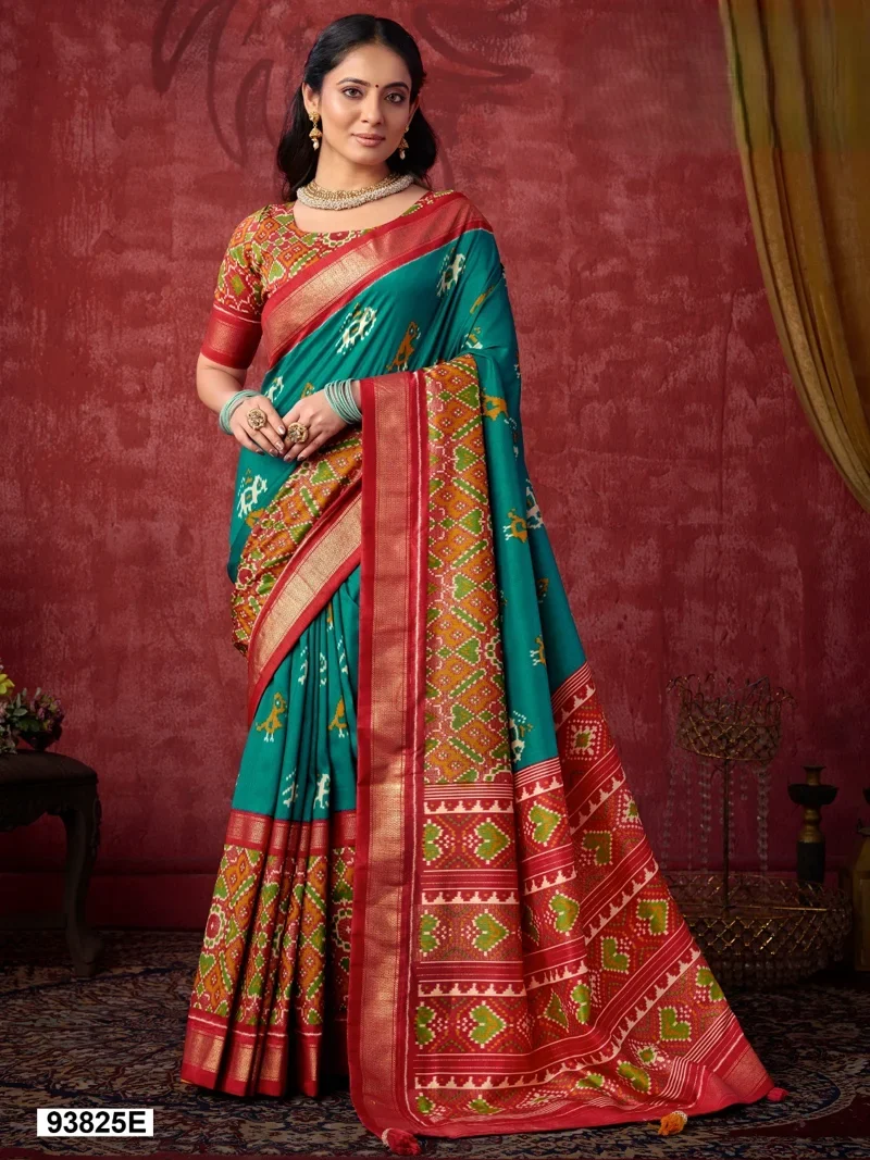 Multicolor Dola Silk Printed Designer Saree for Women - HLS00130