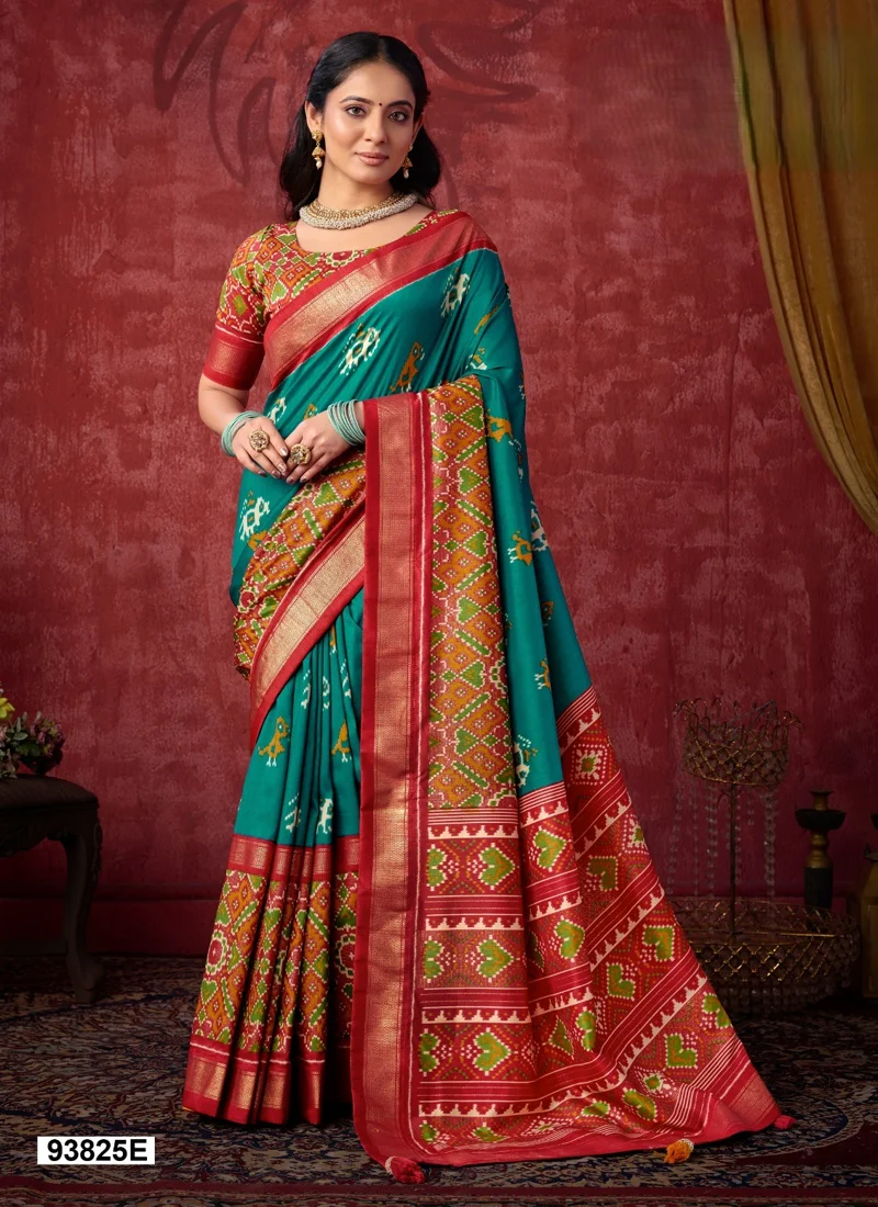 Multicolor Dola Silk Printed Designer Saree for Women - HLS00130