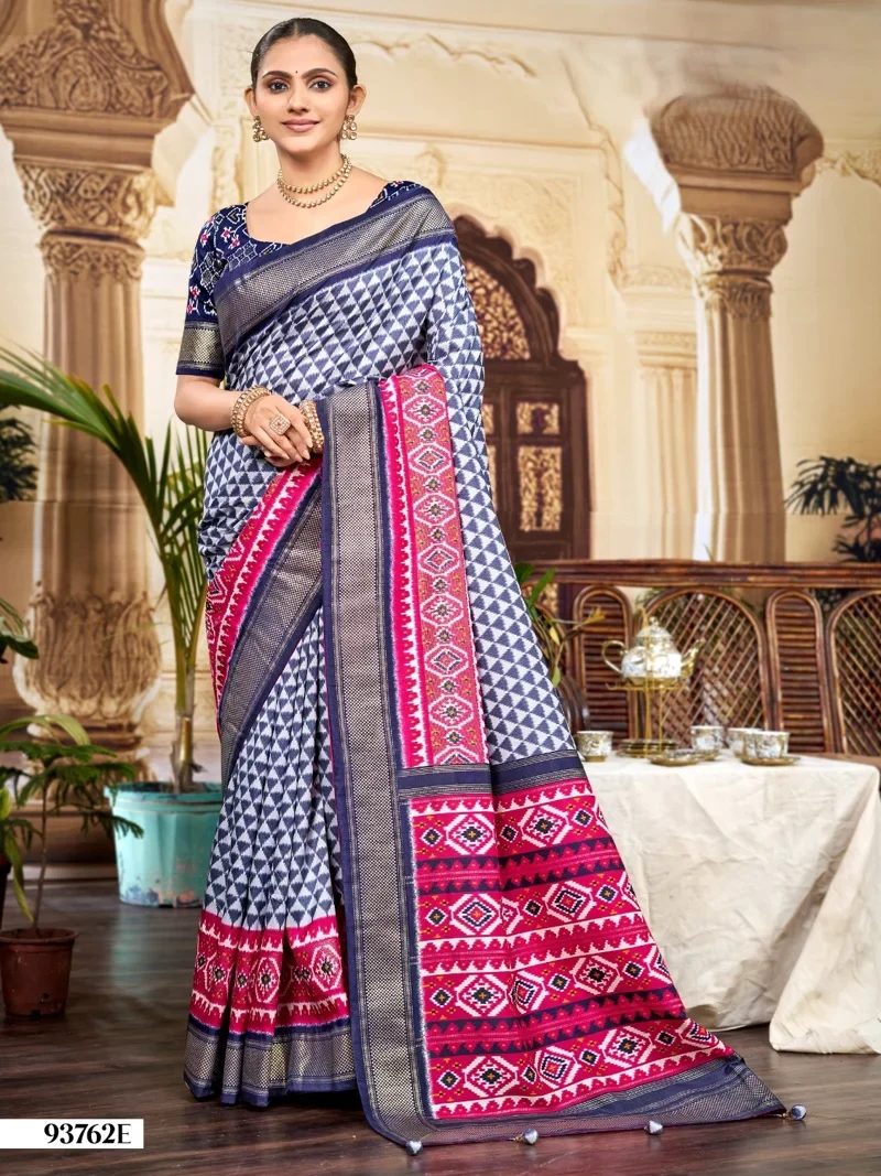 Multicolor Dola Silk Printed Designer Saree for Women - HLS00134