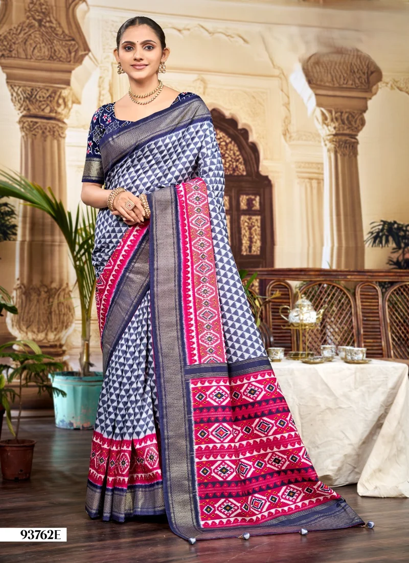 Multicolor Dola Silk Printed Designer Saree for Women - HLS00134