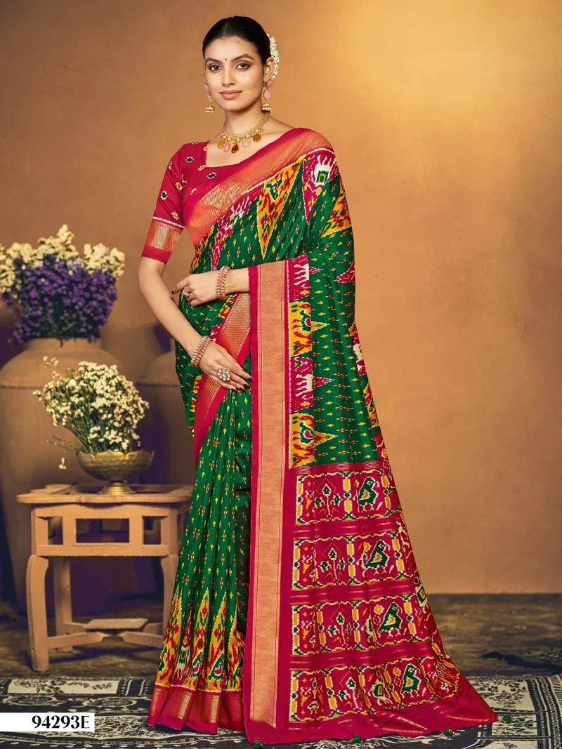 Green Dola Silk Printed Designer Saree for Women - HLS00145