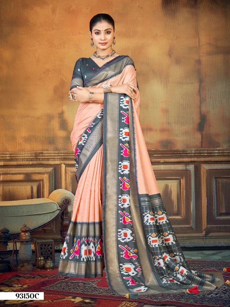 Cream Dola Silk Printed Designer Saree for Women - HLS00146