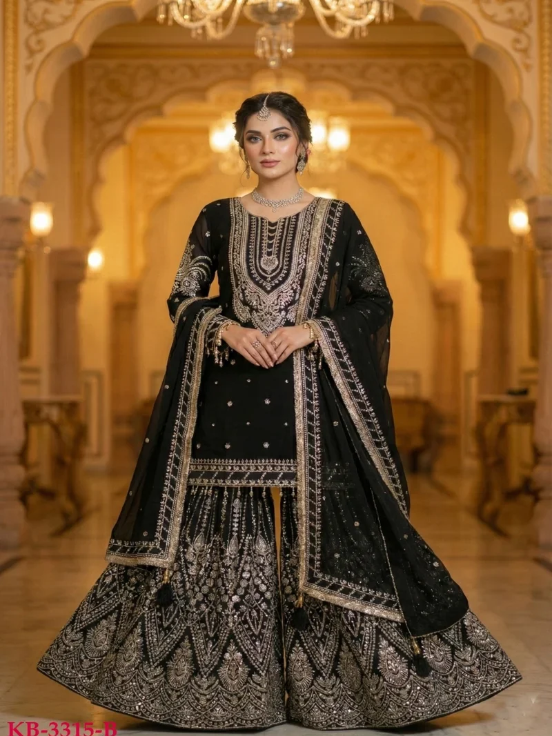 Black Designer Wedding Wear Wear for Women - HLS0061