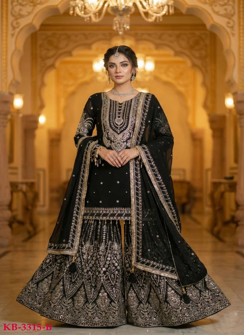 Black Designer Wedding Wear Wear for Women - HLS0061