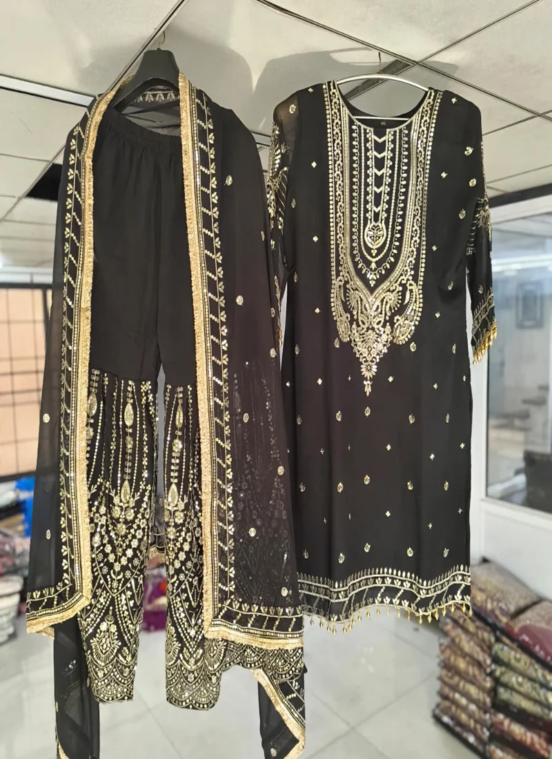 Black Designer Wedding Wear Wear for Women - HLS0061 - Image 3