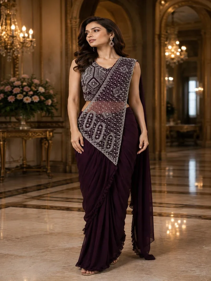 Purple Designer Wedding Wear for Women - HLS0064