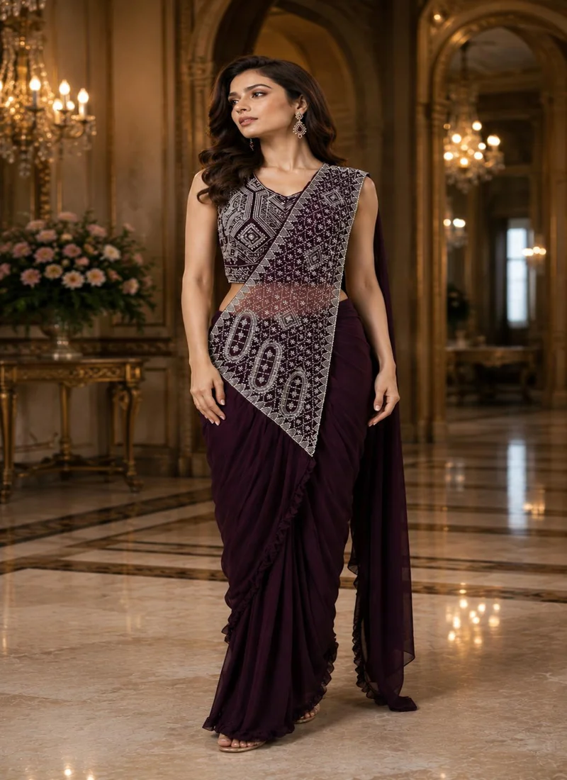 Purple Designer Wedding Wear for Women - HLS0064