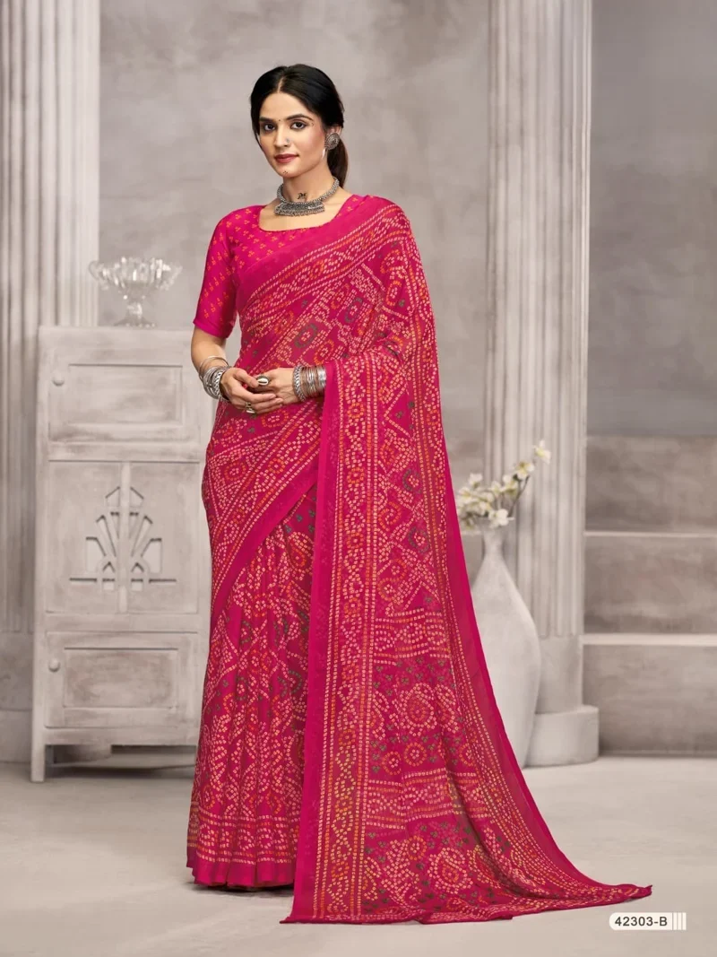 Maroon Chiffon Printed Designer Saree for Women - HL00174