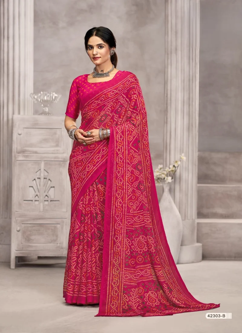 Maroon Chiffon Printed Designer Saree for Women - HL00174