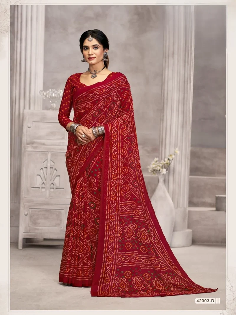 Maroon Chiffon Printed Designer Saree for Women - HL00175