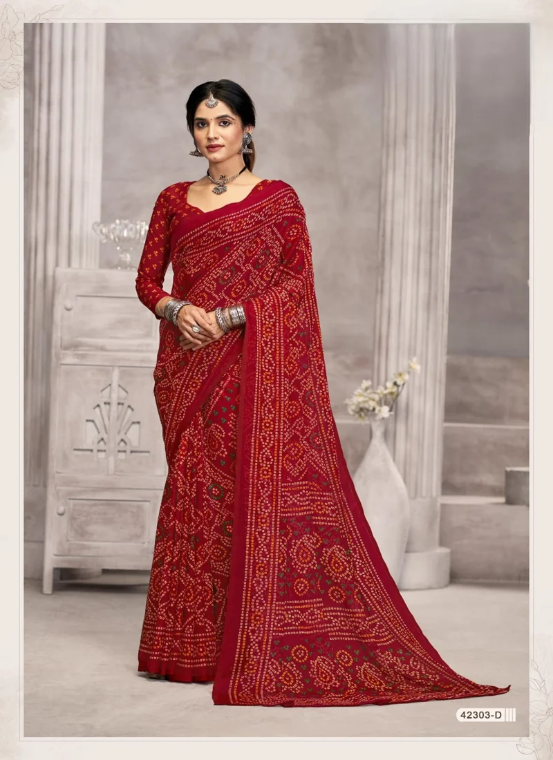 Maroon Chiffon Printed Designer Saree for Women - HL00175
